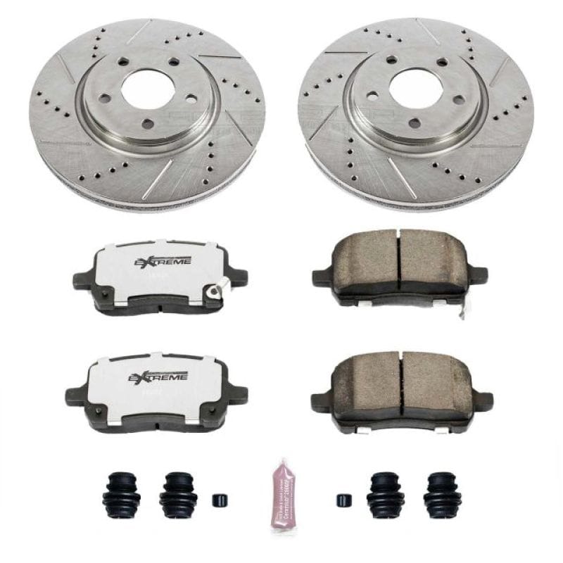 PowerStop — Z26 Street Performance Ceramic Brake Pad and Drilled & Slotted Rotor Kit
