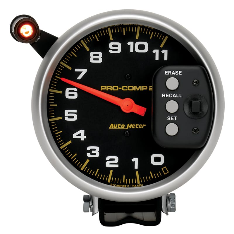 AutoMeter — GAUGE, TACH, 5", 11K RPM, PEDESTAL W/ QUICK LITE & PEAK MEMORY, PRO-COMP
