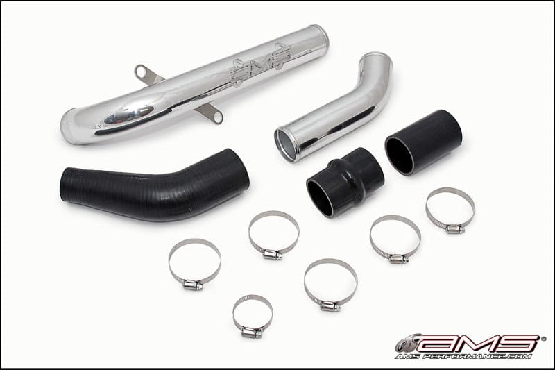 AMS — AMS Mitsubishi Evolution X Upper Intercooler Pipe / Hot Pipe - Black Wrinkle