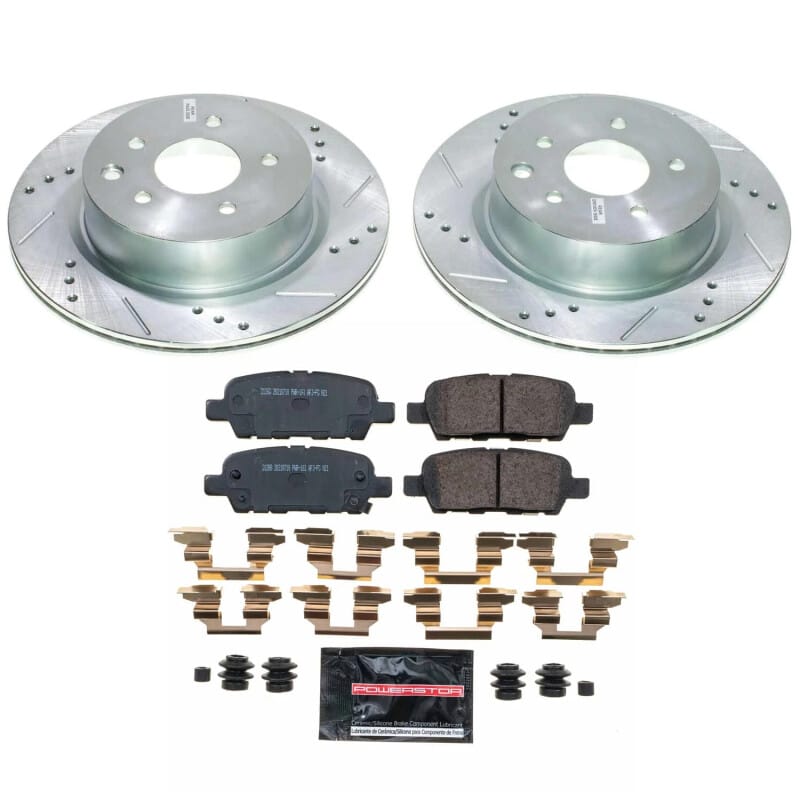 PowerStop — Z23 Daily Driver Carbon-Fiber Ceramic Brake Pad and Drilled & Slotted Rotor Kit