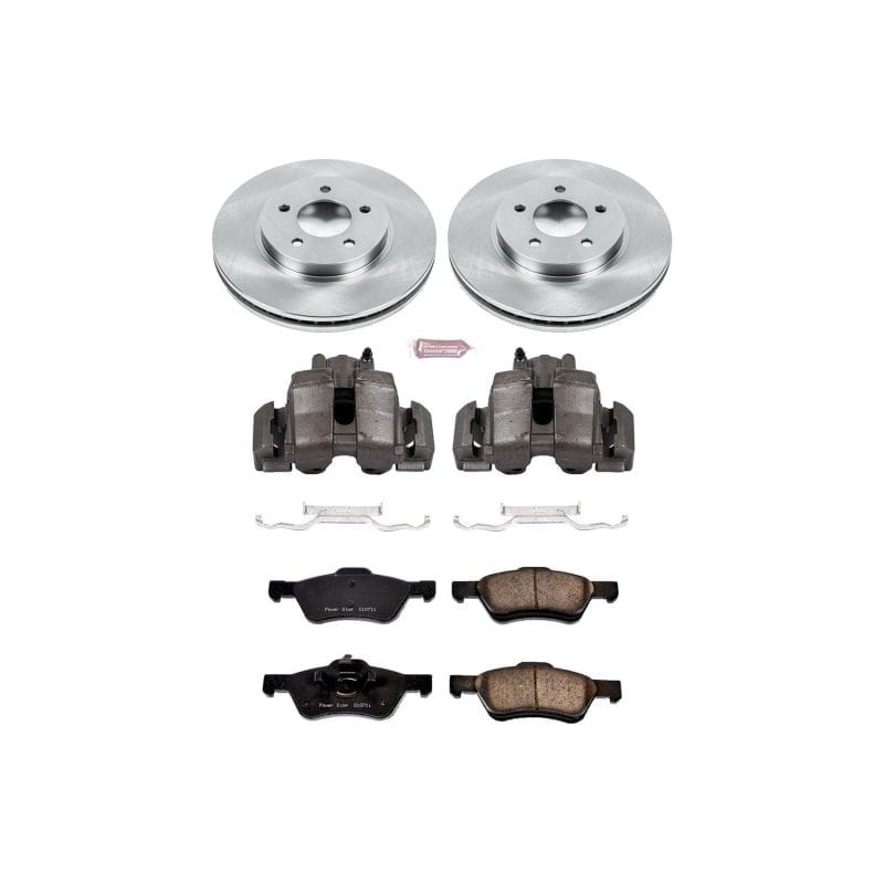 PowerStop — OE Stock Replacement Low-Dust Ceramic Brake Pad, Rotor and Caliper Kit