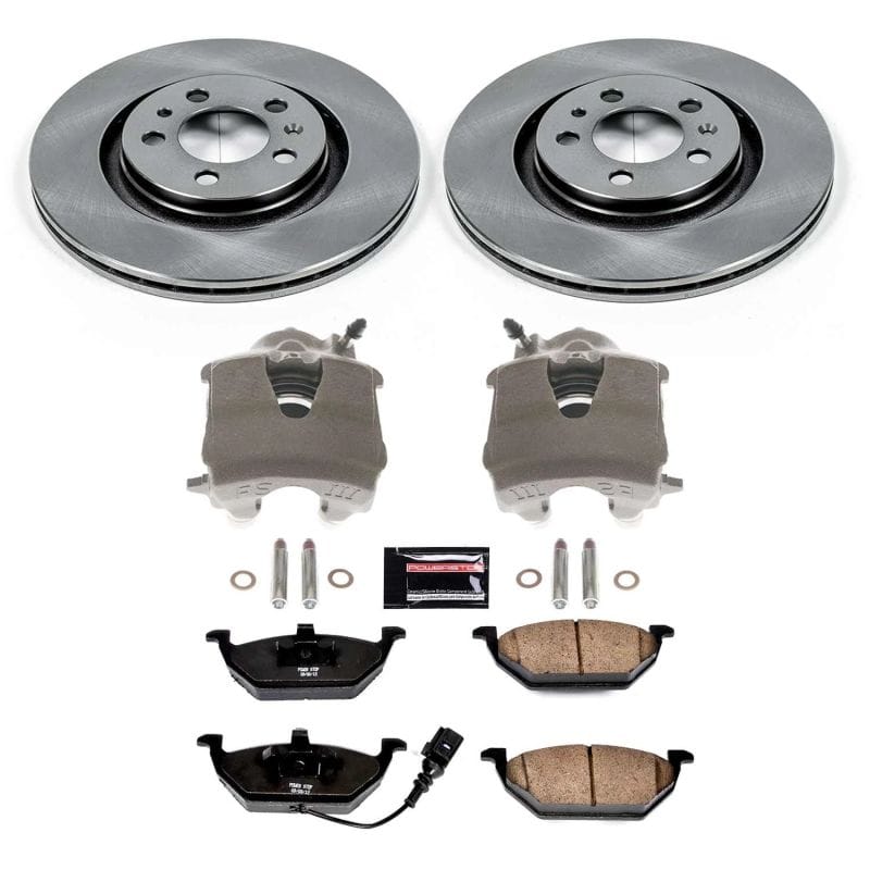 PowerStop — OE Stock Replacement Low-Dust Ceramic Brake Pad, Rotor and Caliper Kit