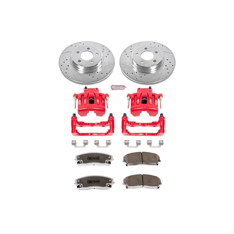 PowerStop — Z26 Street Performance Ceramic Brake Pad, Drilled Slotted Rotor, and Caliper Kit