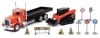 New Ray Toys — New Ray Toys Peterbilt 379 Flatbed Truck Roadwork Playset/ Scale - 1:32