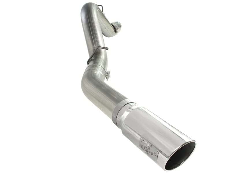 aFe — Large Bore-HD 5 IN 409 Stainless Steel DPF-Back Exhaust System w/Polished Tip
