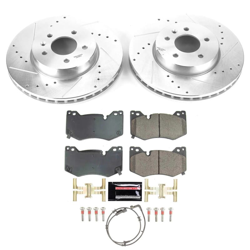 PowerStop — Z23 Daily Driver Carbon-Fiber Ceramic Brake Pad and Drilled & Slotted Rotor Kit
