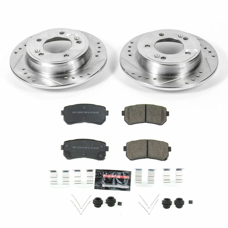 PowerStop — Z23 Daily Driver Carbon-Fiber Ceramic Brake Pad and Drilled & Slotted Rotor Kit