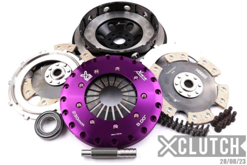 XCLUTCH — Clutch Kit Inc Chromoly Flywheel; 9" Twin Solid Ceramic Clutch Discs