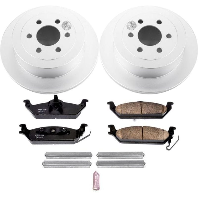 PowerStop — Genuine Geomet Coated Rotor and Low-Dust Ceramic Brake Pad Kit