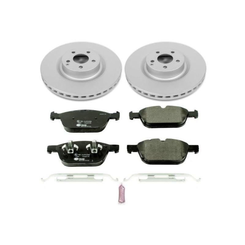 PowerStop — Genuine Geomet Coated Rotors, ECE-R90 Brake Pads + Hardware Kit