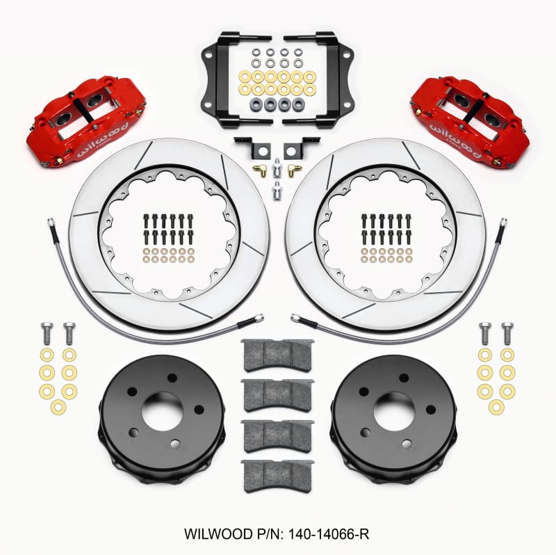 Wilwood — KIT,REAR,JEEP JK,07-18,FNSL4R,14.00 ROTOR,RED,W/LINES