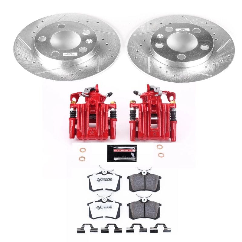 PowerStop — Z26 Street Performance Ceramic Brake Pad, Drilled Slotted Rotor, and Caliper Kit