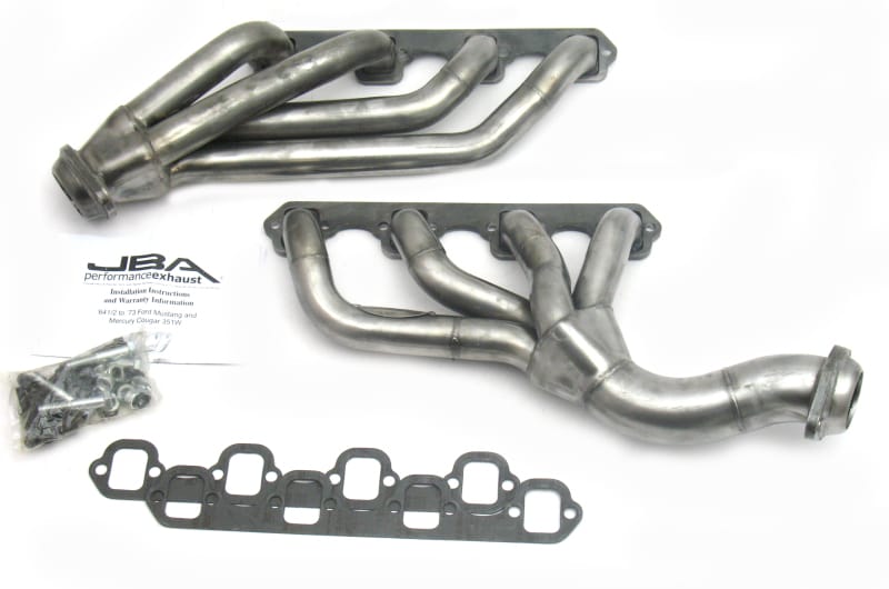 JBA — JBA 65-73 Ford Mustang 351W SBF w/T-5/Cable Clutch 1-5/8in Primary Raw 409SS Mid Length Header
Exhaust Header