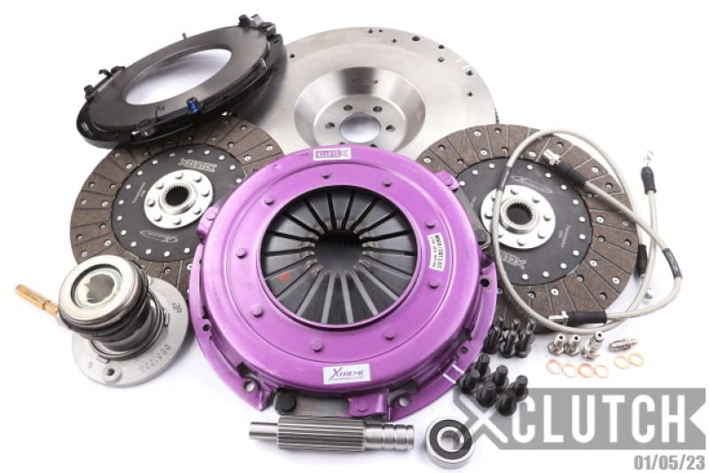 XCLUTCH — Clutch Kit Inc Flywheel + HRB; 10  1/2" Twin Solid Organic Discs