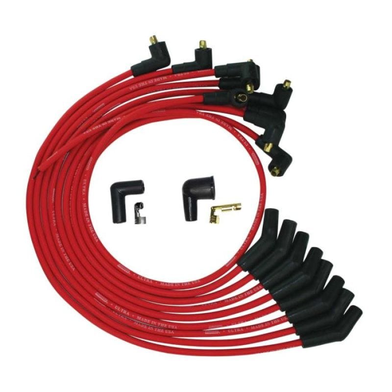 Moroso — Moroso Ford 260/289/302 135 Deg Spark Plug Boot Non-HEI Ultra Spark Plug Wire Set - Red