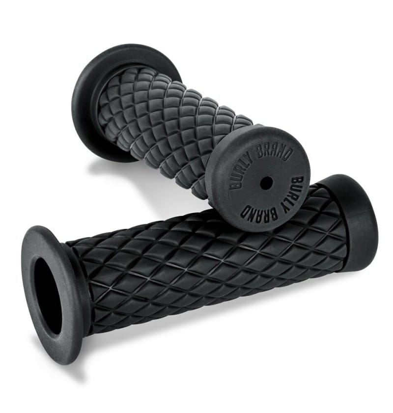 Burly Brand — Burly Brand Rubber Diamondback Grips 7/8in - Black