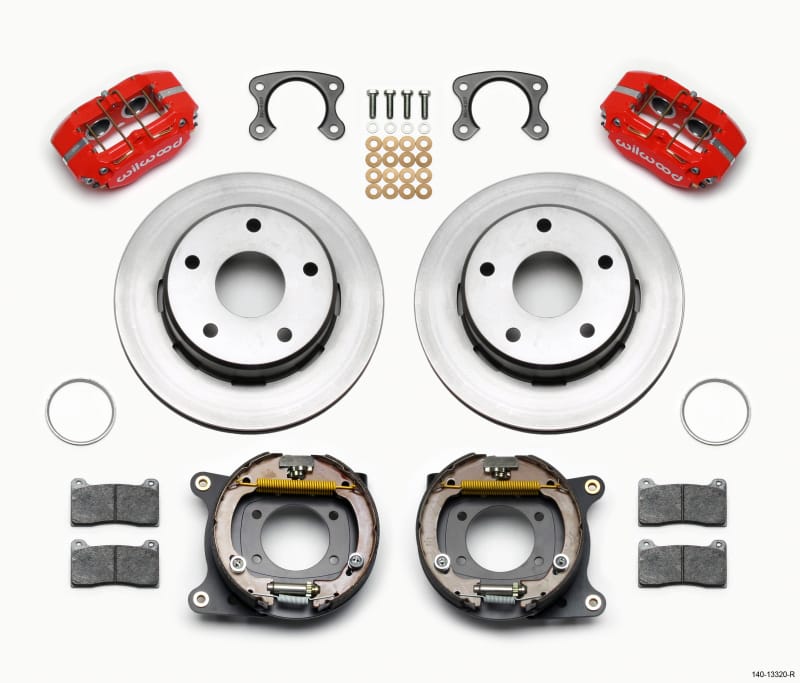 Wilwood — KIT,REAR,DISC/DRUM,SMALL FORD,2.36 OFF DPL,1 PC,5x5.50 BC,12.19 ROTOR,RED