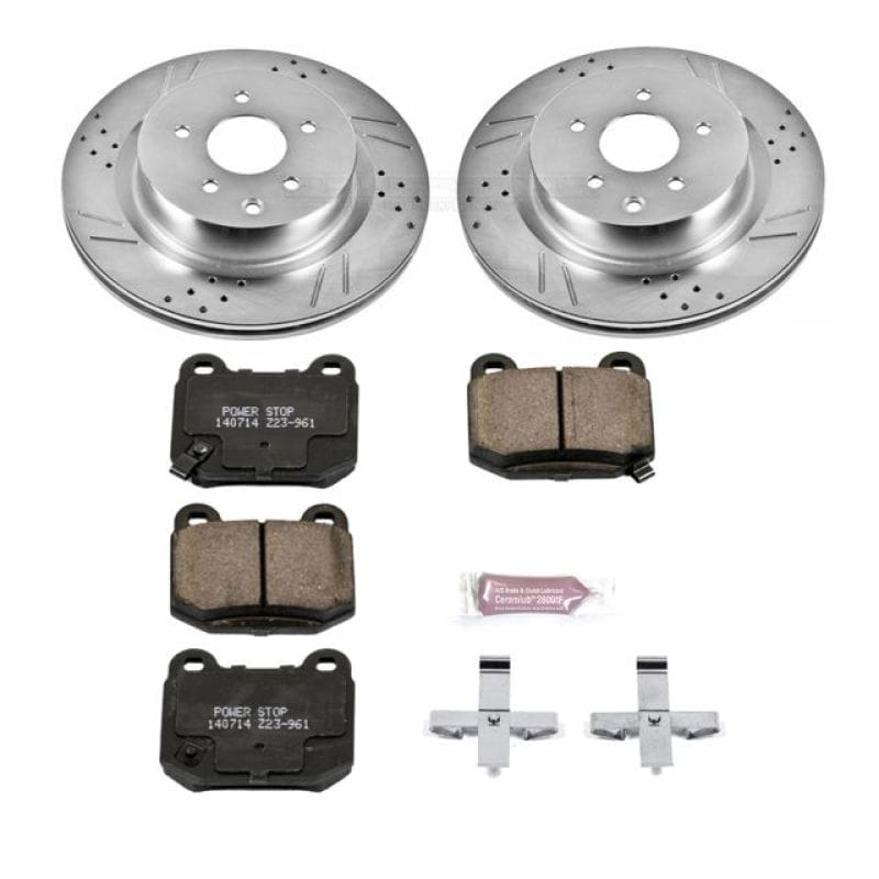 PowerStop — Z23 Daily Driver Carbon-Fiber Ceramic Brake Pad and Drilled & Slotted Rotor Kit