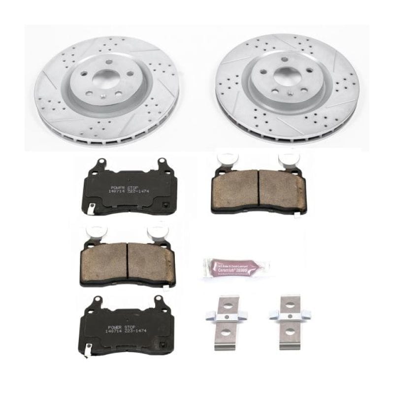 PowerStop — Z23 Daily Driver Carbon-Fiber Ceramic Brake Pad and Drilled & Slotted Rotor Kit