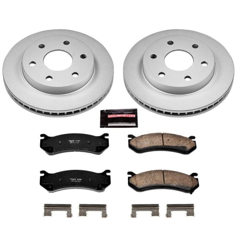 PowerStop — Genuine Geomet Coated Rotor and Low-Dust Ceramic Brake Pad Kit