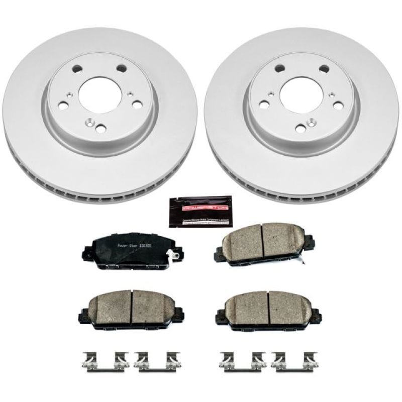 PowerStop — Genuine Geomet Coated Rotor and Low-Dust Ceramic Brake Pad Kit