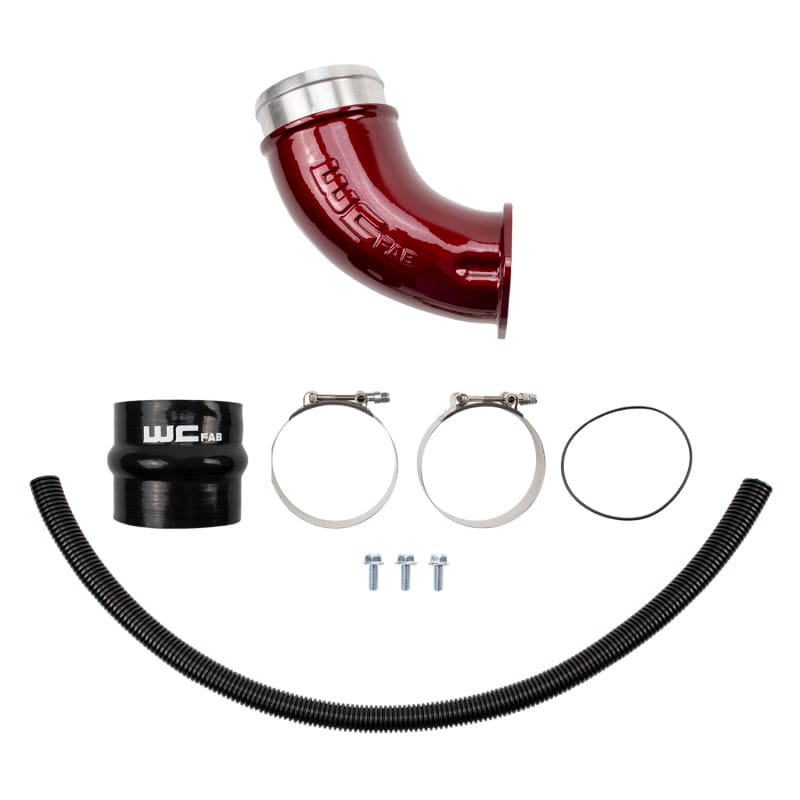 Wehrli — Intake Horn, High Flow, 4 in., for 2001-2004 Duramax LB7, WCFab Red