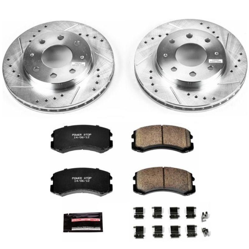 PowerStop — Z23 Daily Driver Carbon-Fiber Ceramic Brake Pad and Drilled & Slotted Rotor Kit