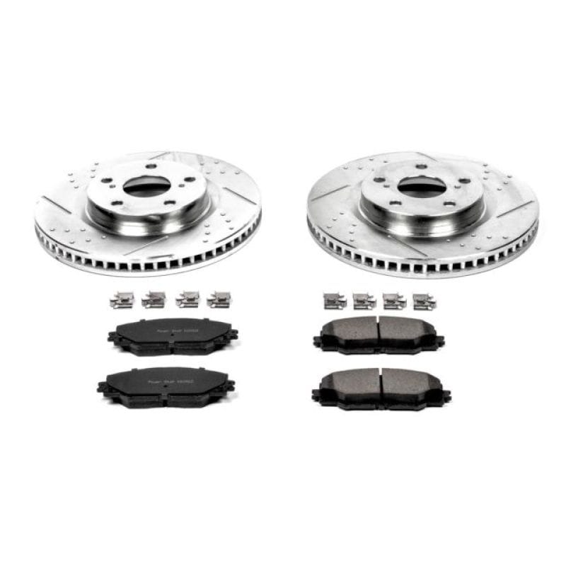PowerStop — Z23 Daily Driver Carbon-Fiber Ceramic Brake Pad and Drilled & Slotted Rotor Kit