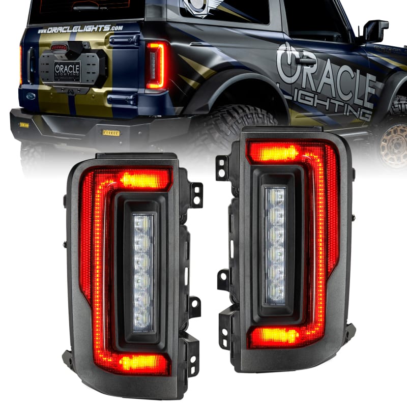 ORACLE Lighting — "Black Series" Flush Style LED Tail Lights for 2021-2025 Ford Bronco - Tinted