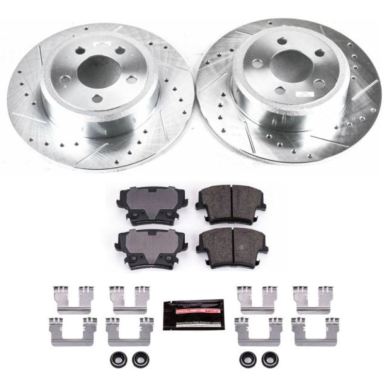 PowerStop — Z23 Daily Driver Carbon-Fiber Ceramic Brake Pad and Drilled & Slotted Rotor Kit