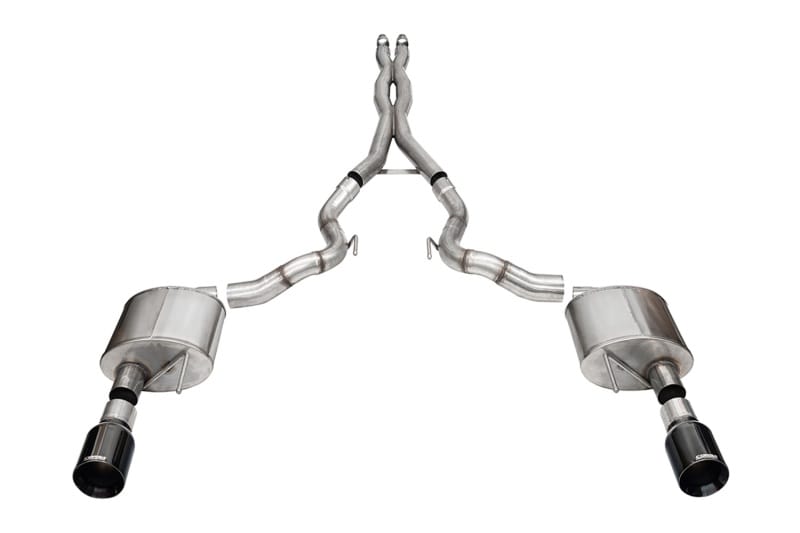 CORSA Performance — 3.0in. Dual Rear Exit Cat-Back Exhaust System with 4.5in. Black PVD Straight Cut