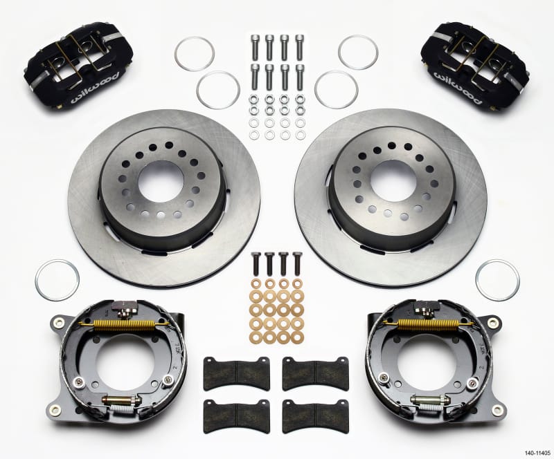 Wilwood — KIT,REAR,DISC/DRUM,55-57 CHEVY,2.34 OFF 1PC 11.00,BLACK POWDER COAT