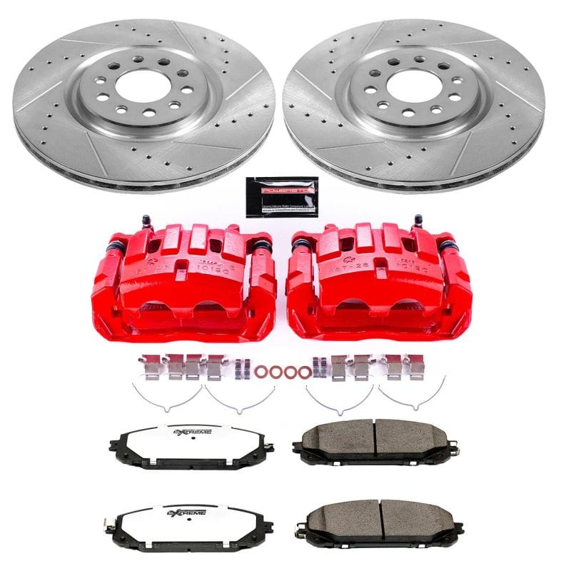 PowerStop — Z36 Truck and SUV Ceramic Brake Pad, Drilled & Slotted Rotor, and Caliper Kit