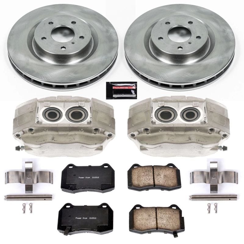PowerStop — OE Stock Replacement Low-Dust Ceramic Brake Pad, Rotor and Caliper Kit