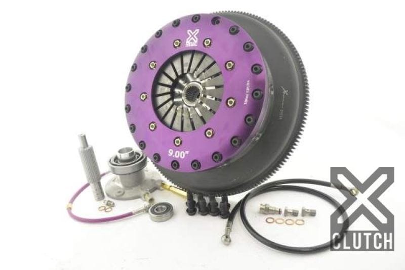 XCLUTCH — Clutch Kit Inc Chromoly Flywheel + HRB; 9" Triple Solid Ceramic Clutch Discs