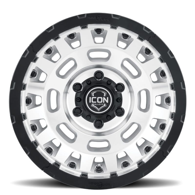 ICON — ICON ALLOYS HAMMER PRO SILVER MACHINE - 17 X 8.5 / 5 X 150 / 25MM / 5.75" BS