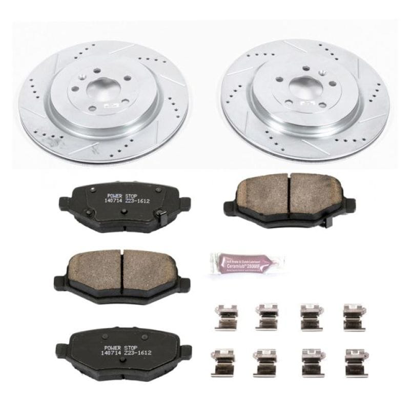 PowerStop — Z23 Daily Driver Carbon-Fiber Ceramic Brake Pad and Drilled & Slotted Rotor Kit
