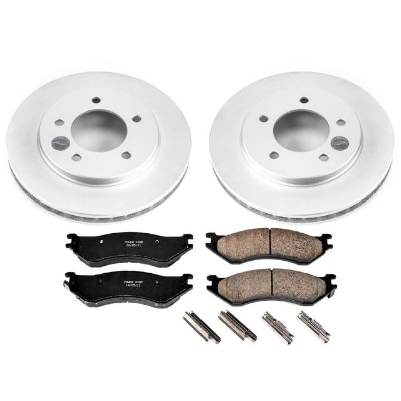 PowerStop — Genuine Geomet Coated Rotor and Low-Dust Ceramic Brake Pad Kit