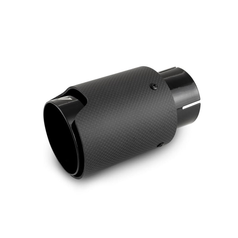 Mishimoto — Exhaust Tip, Black/Carbon Fiber, Single, 2.50in, w/M Logo
