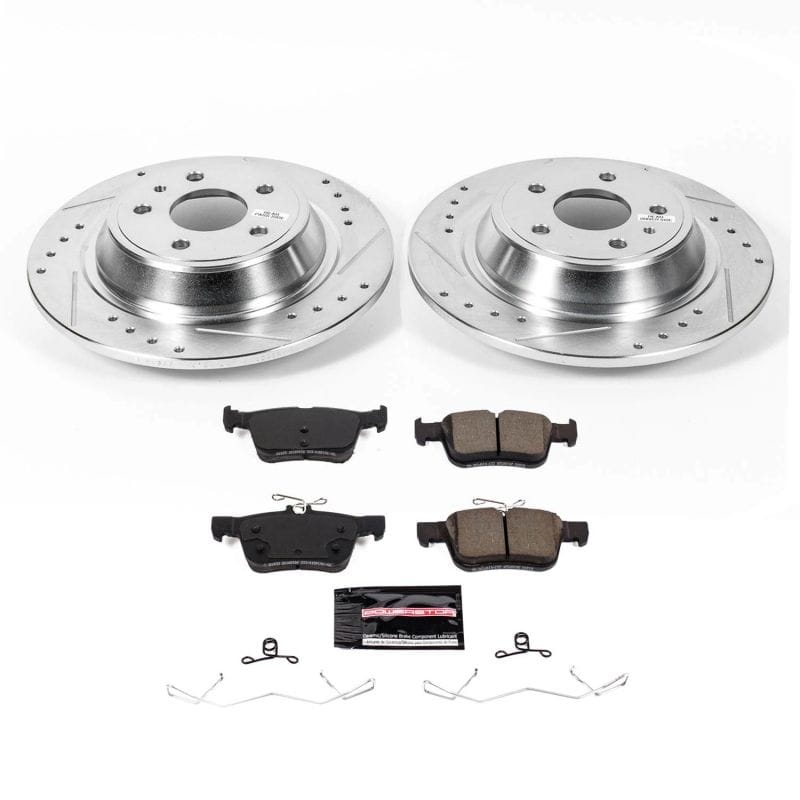 PowerStop — Z23 Daily Driver Carbon-Fiber Ceramic Brake Pad and Drilled & Slotted Rotor Kit