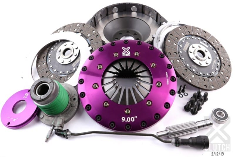 XCLUTCH — Clutch Kit Inc Chromoly Flywheel + HRB; 9" Twin Solid Organic Clutch Discs