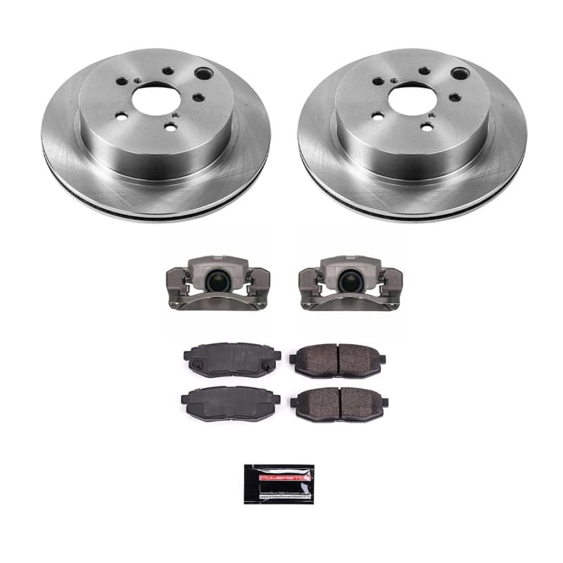 PowerStop — OE Stock Replacement Low-Dust Ceramic Brake Pad, Rotor and Caliper Kit
