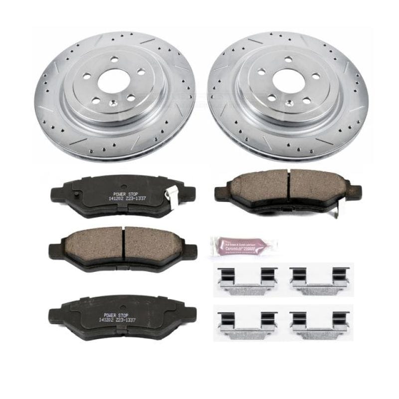 PowerStop — Z23 Daily Driver Carbon-Fiber Ceramic Brake Pad and Drilled & Slotted Rotor Kit