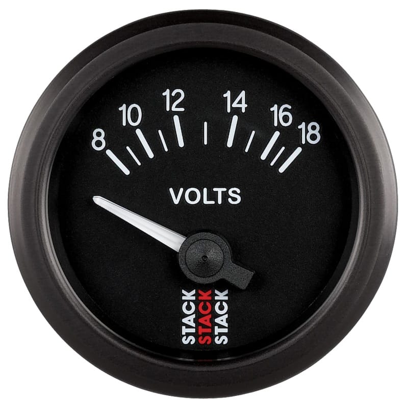 AutoMeter — GAUGE, BATTERY VOLTAGE, ELECTRIC, 52MM, BLK, 8-18V