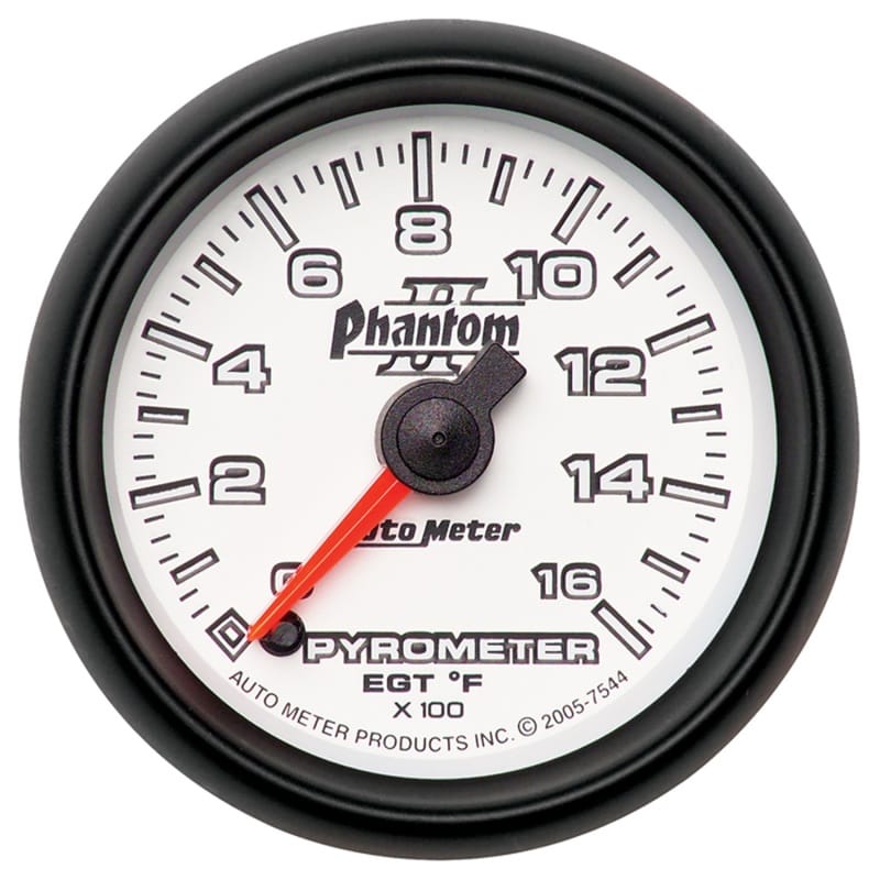 AutoMeter — GAUGE, PYROMETER (EGT), 2 1/16", 1600?F, DIGITAL STEPPER MOTOR, PHANTOM II