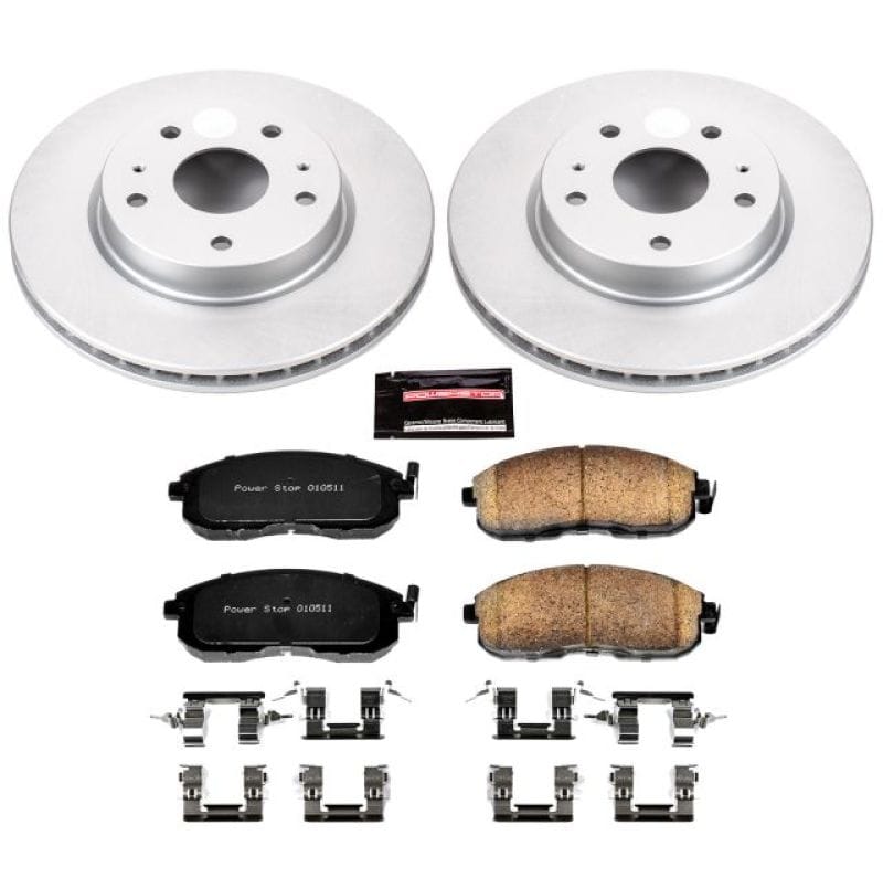 PowerStop — Genuine Geomet Coated Rotor and Low-Dust Ceramic Brake Pad Kit