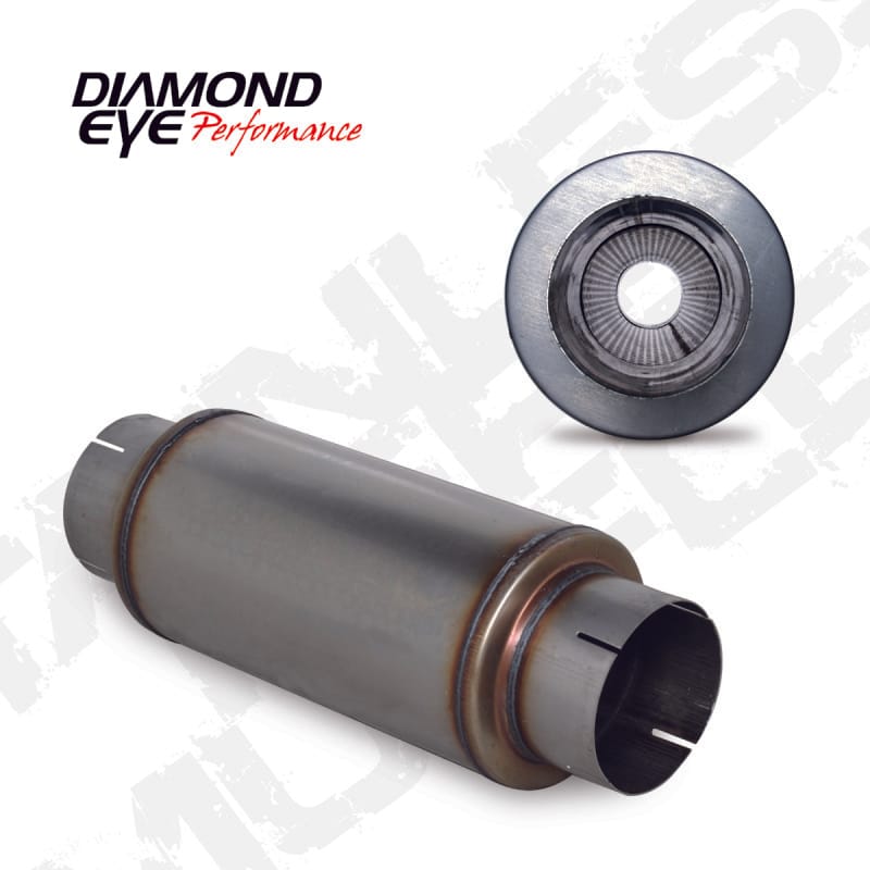 Diamond Eye Performance — 5" PERFORATED PACKED MUFFLER 20" OVERAL, 14" BODY, 7" CASE 409 STAINLESS STEEL