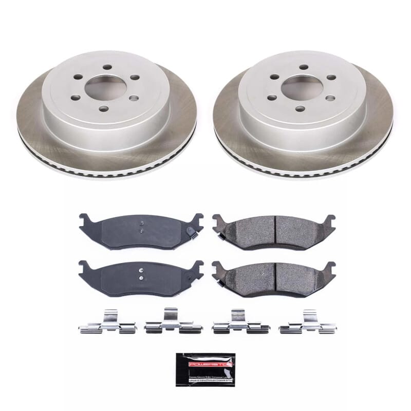 PowerStop — Semi-Coated Rotor and Low-Dust Ceramic Brake Pad Kit