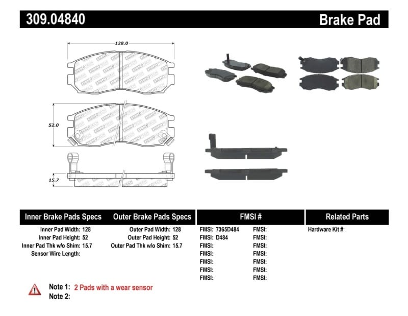 Stoptech — StopTech Sport Brake Pads with Shims and Hardware