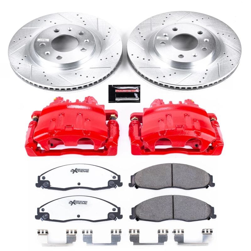 PowerStop — Z26 Street Performance Ceramic Brake Pad, Drilled Slotted Rotor, and Caliper Kit